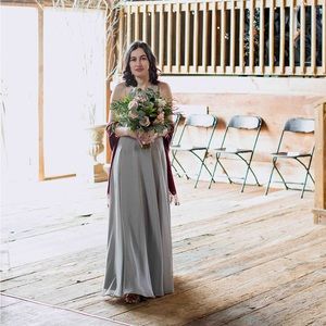 Bridesmaid/formal/prom dress - Azazie Pebble long maxi dress (light gray)